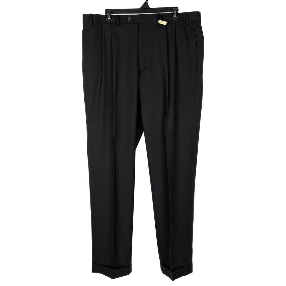 Lauren Ralph Lauren Men 38x32 Dress Pants Pleated Cuffed Slacks Black
